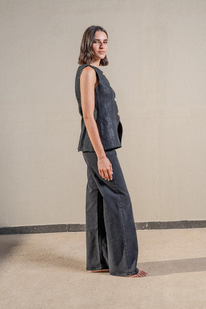 Round Neck Long Waistcoat