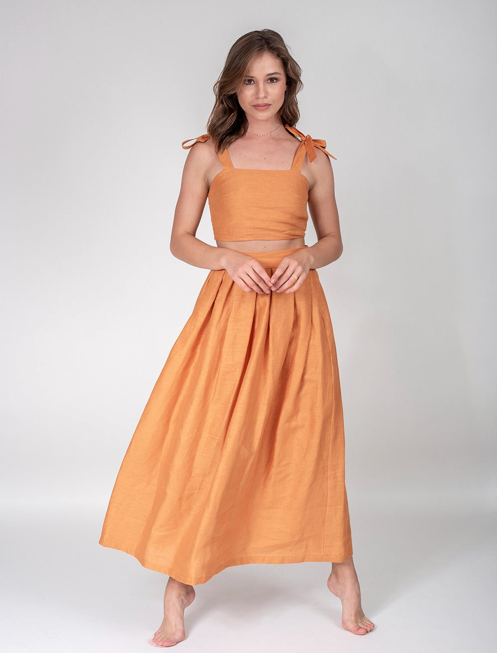 Women Skirt + Crop Top