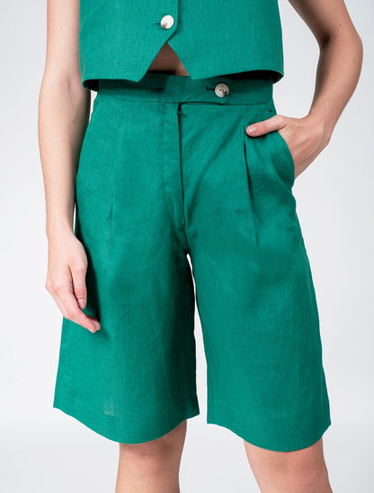 Women Bermuda With Pleats
