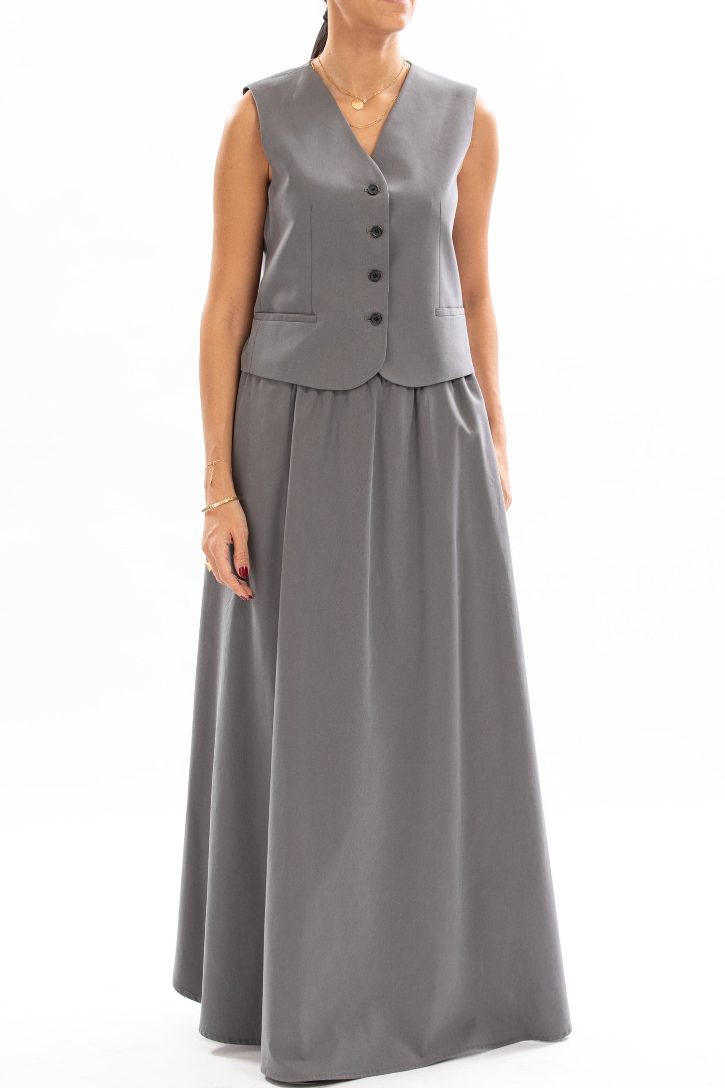 Waistcoat Featuring 4 Front Buttons and Back Belt