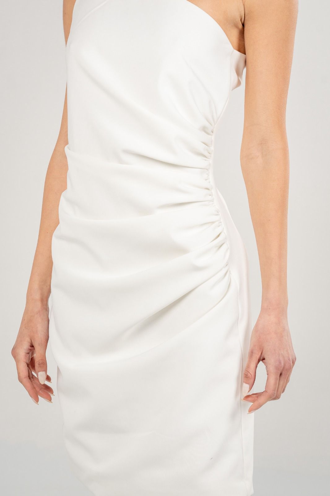 One Shoulder Draped Dress