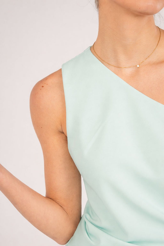 One Shoulder Draped Dress