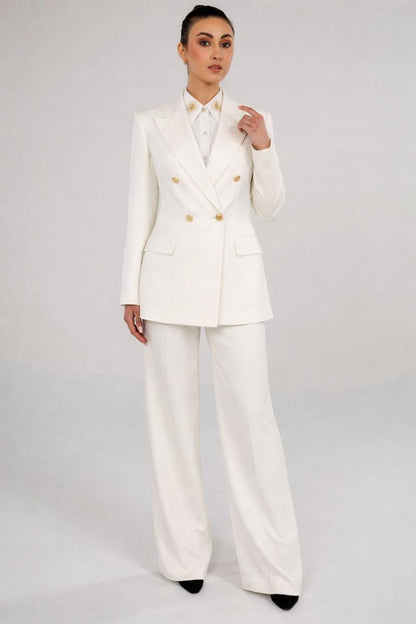 Double Breasted Blazer With Front Flaps