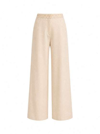 Relaxed Pants With Crochet Insert
