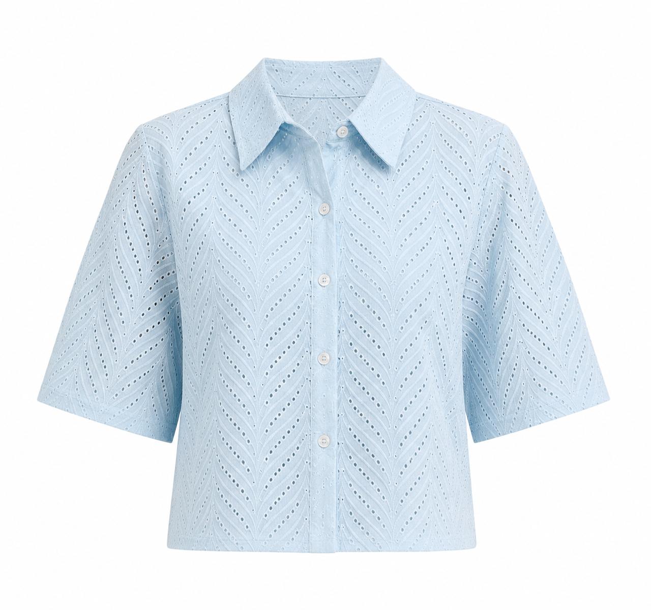 Oversized Openwork Short Sleeve Shirt