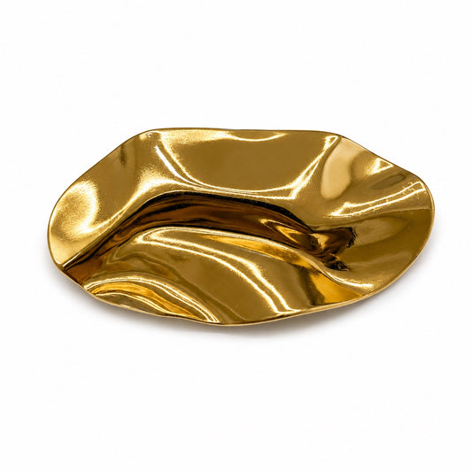 Abstract Gold Oval Pin