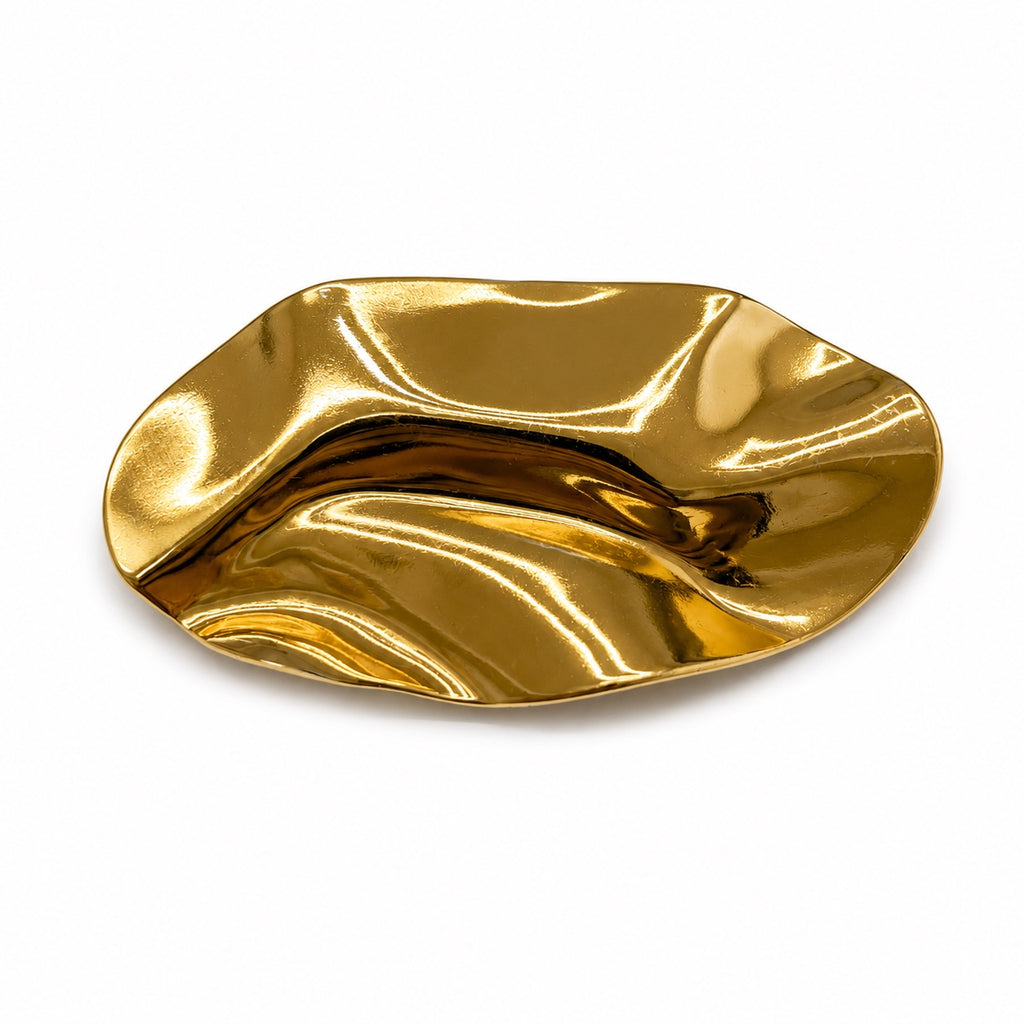 Abstract Gold Oval Pin