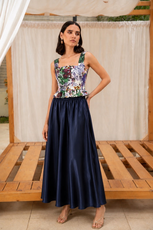 Square Neckline Top With Ruffles