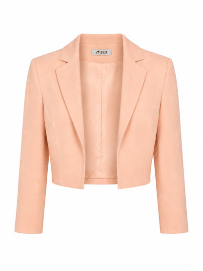 Notch Lapel Bolero With Sleeve Slit Detail