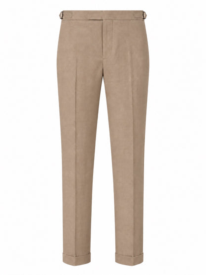 Linen Chino Trousers With Side Adjusters