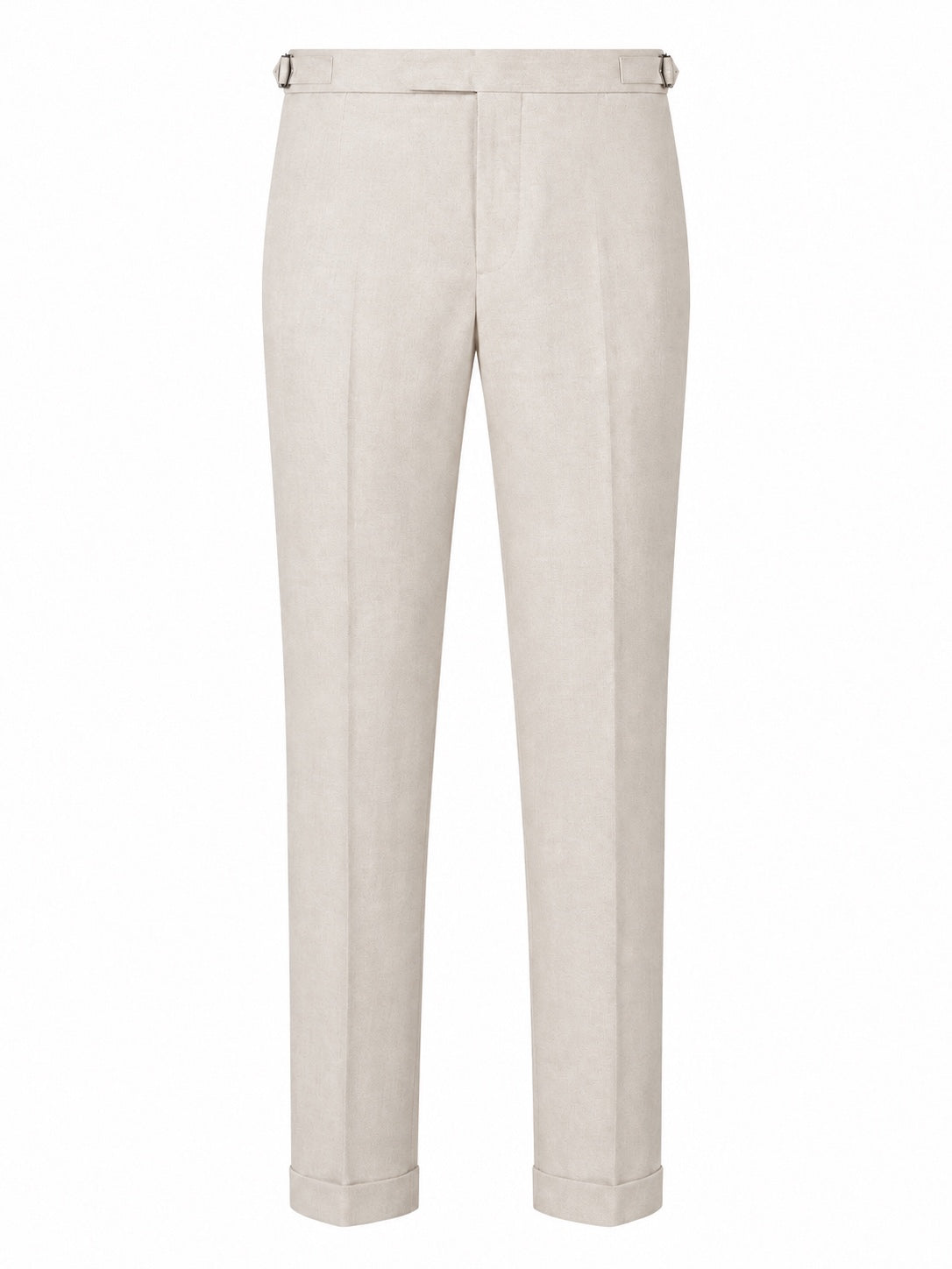 Linen Chino Trousers With Side Adjusters