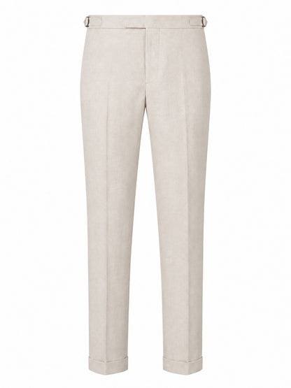Linen Chino Trousers With Side Adjusters