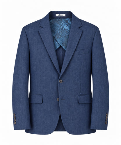 Single Breasted Half Lining Linen Blazer