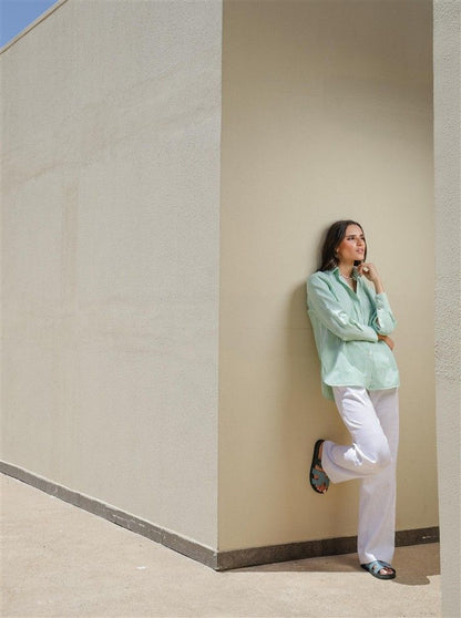 Long Sleeves Shirt With Round Side Slits