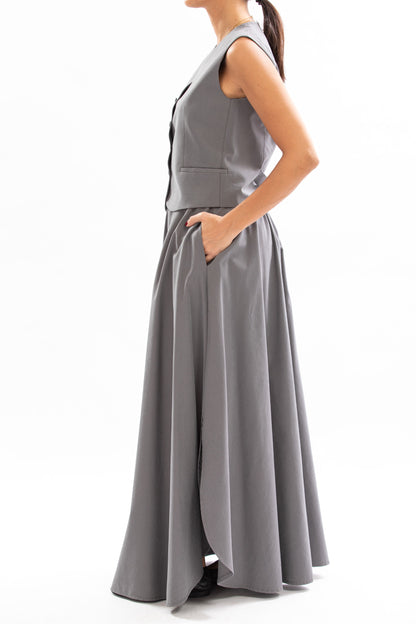 Midi Elastic Waistband Skirt