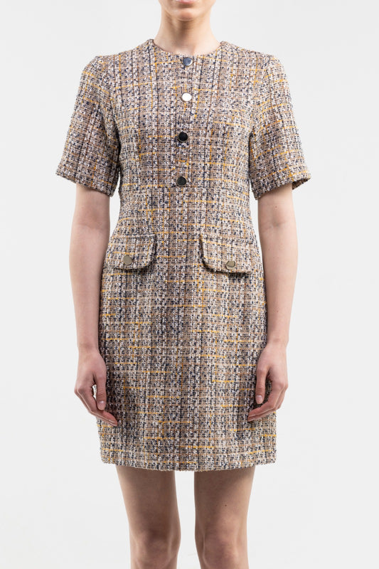 Half Sleeve Dress With Front Flap Pockets