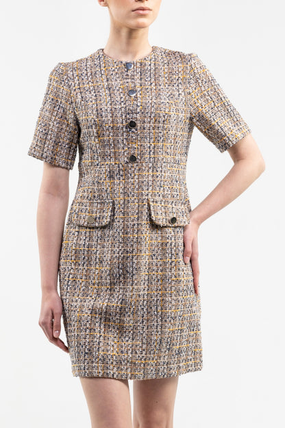 Half Sleeve Dress With Front Flap Pockets