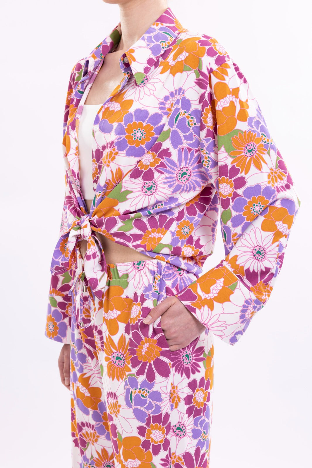 Long Oversized Shirt Featuring Wide Cuffs.