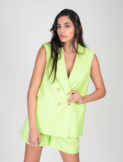 Women Vest 4B, 1V Peak Lapel