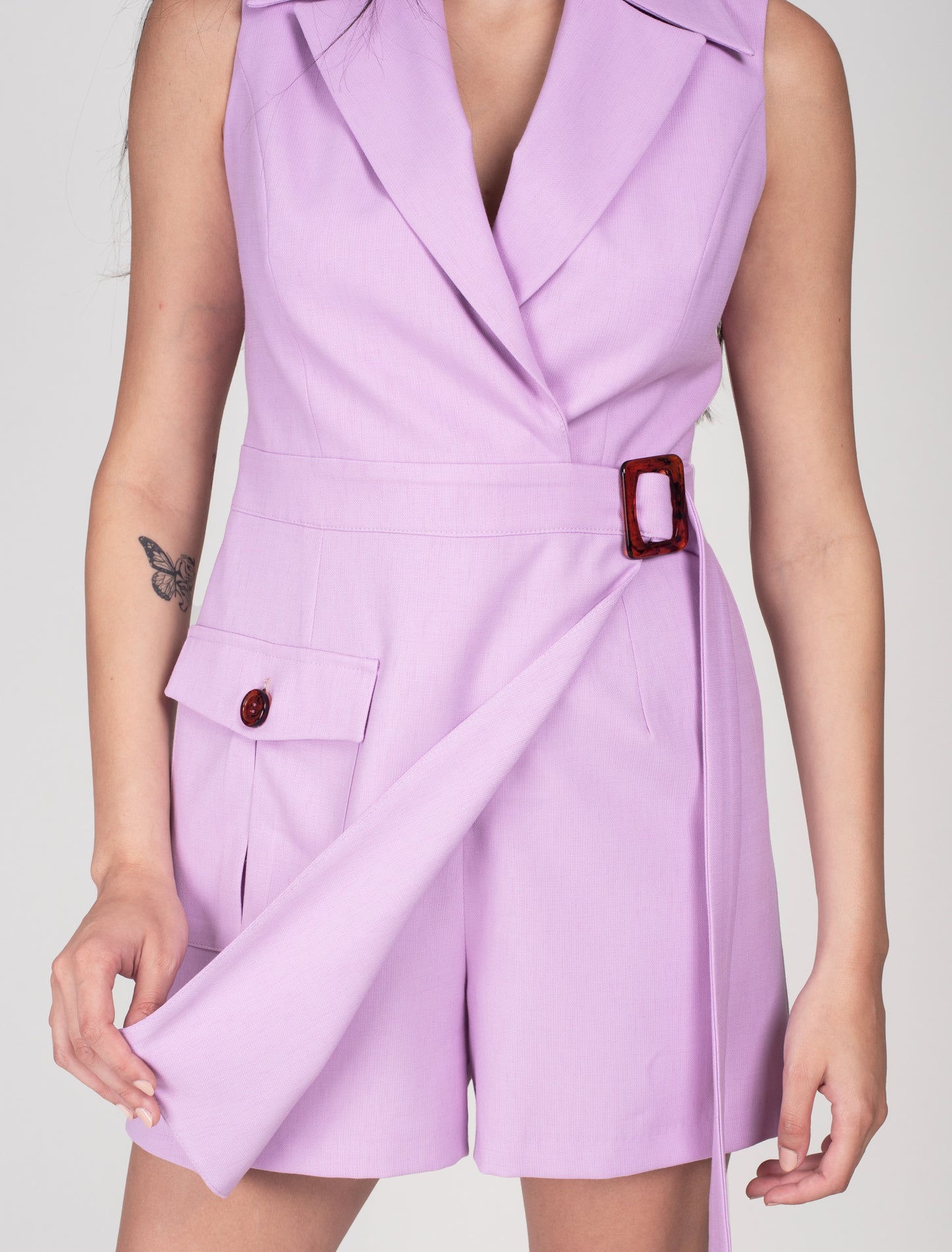 Women Short Dress Peak Lapel