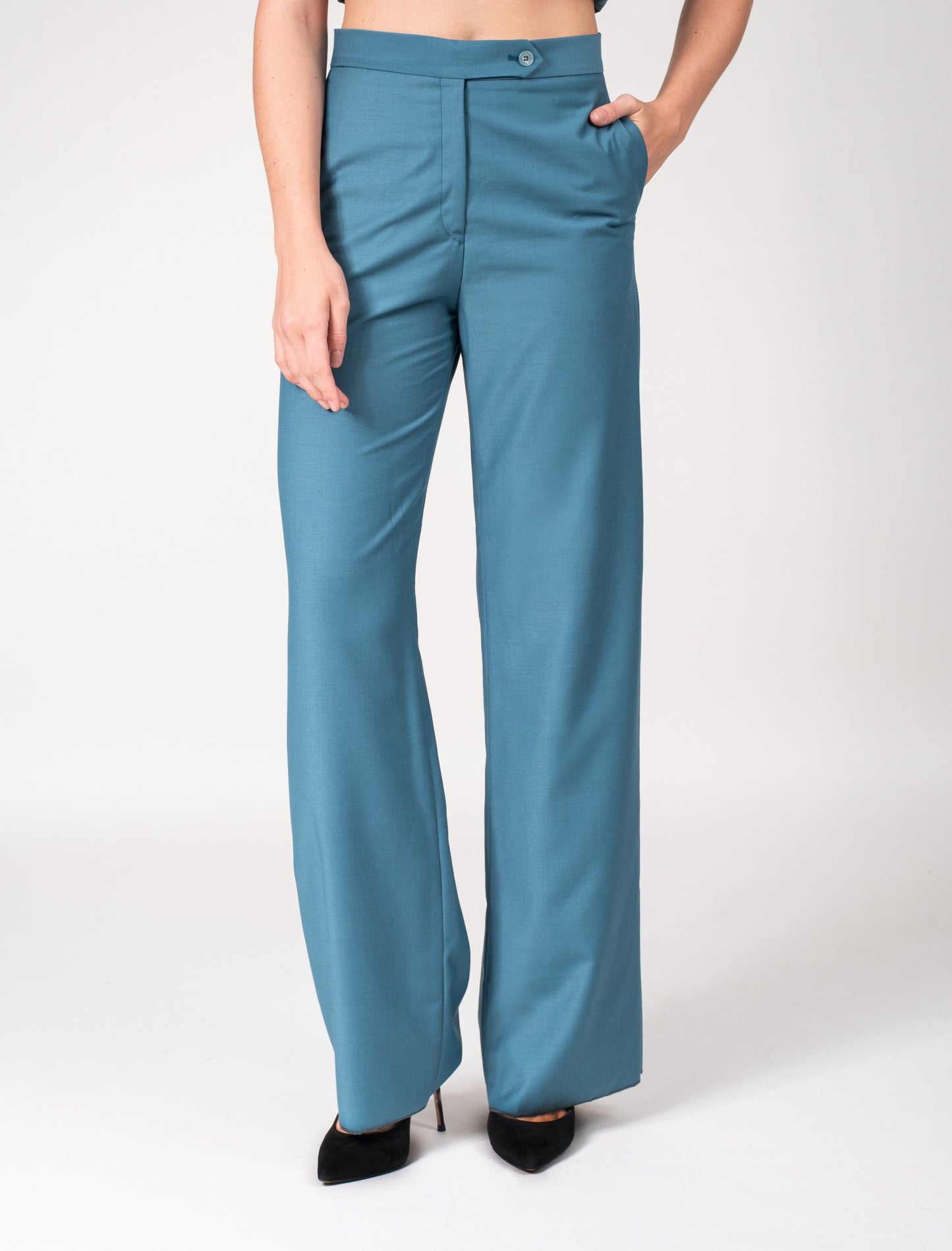 Women Trousers High Waist Flowing Wide Leg