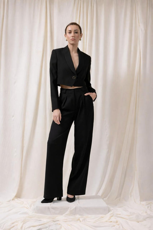 Cropped Double Breasted Blazer