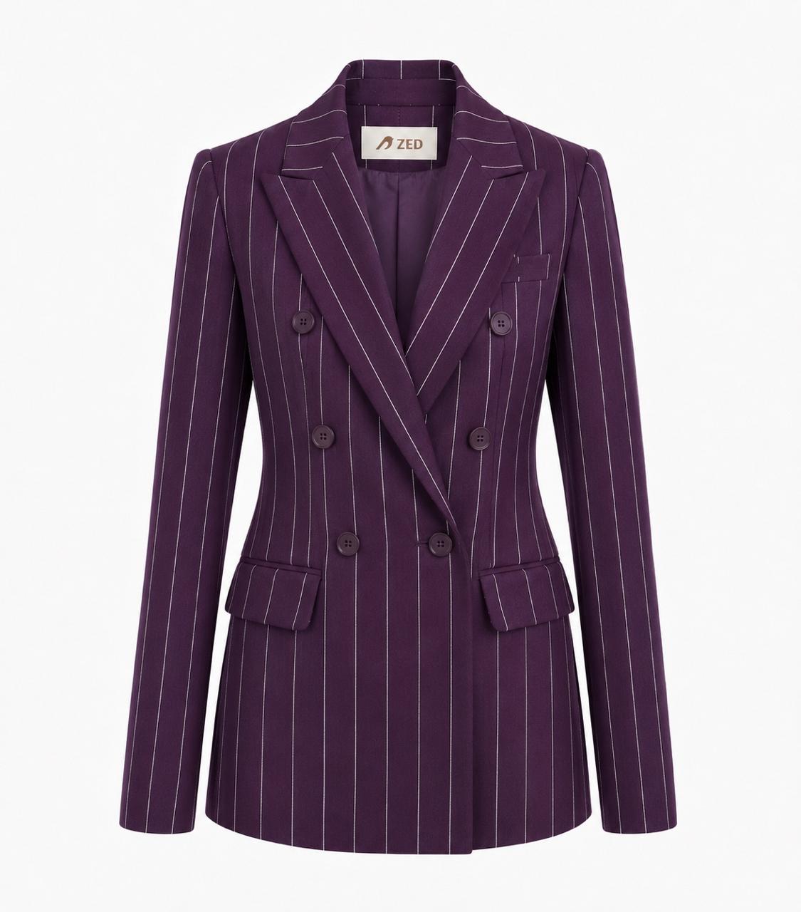Double Breasted Blazer With Front Flaps