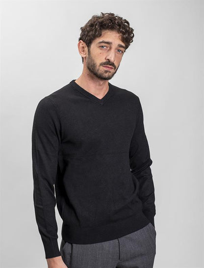 Men Wool Blend V-Neck