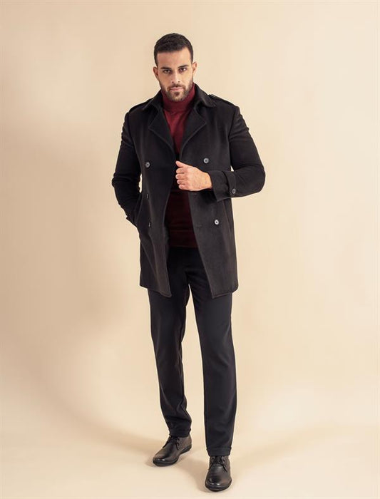 Double Breasted Coat Notch Lapel