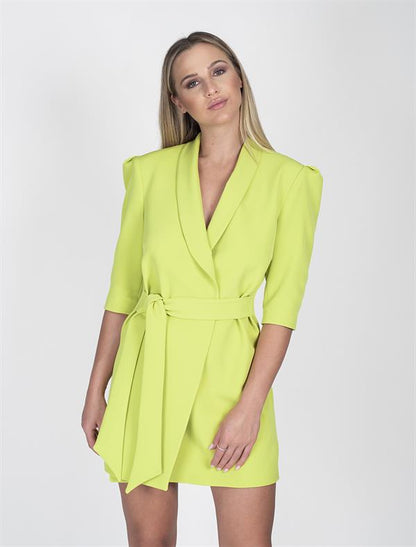 Women Dress 3/4 Sleeves With Front Tie