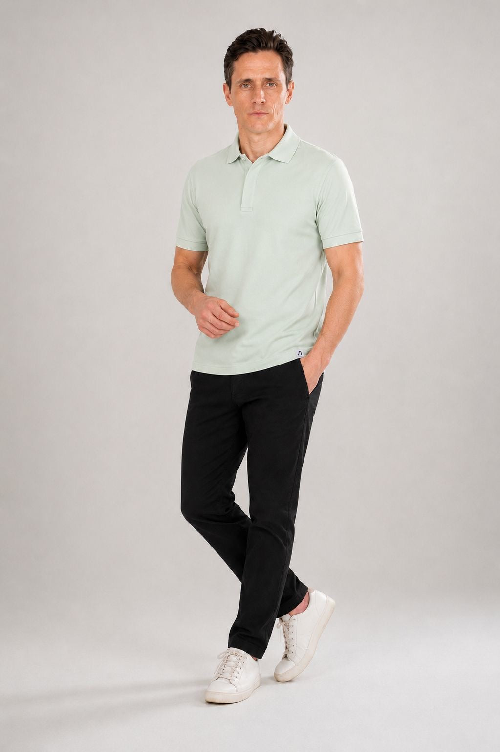 Polo Pique With Hidden Buttons
