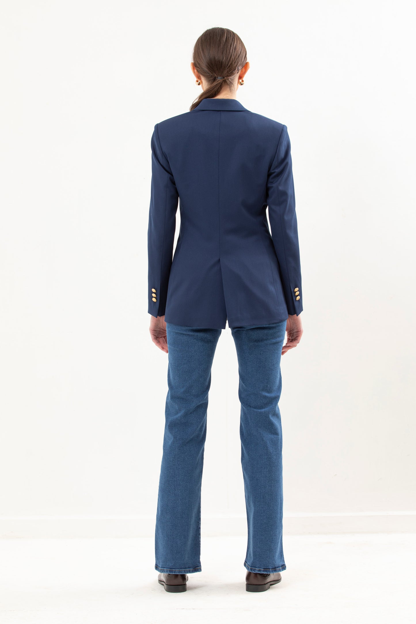 Double Breasted Blazer With Front Flaps