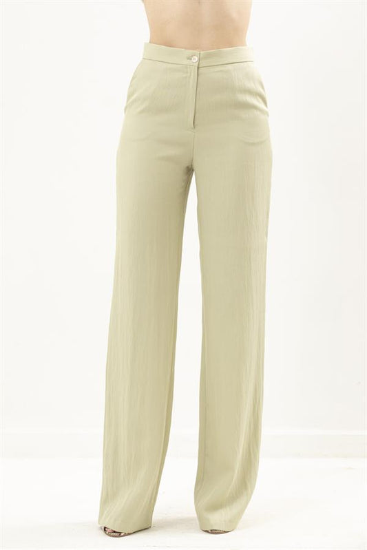 High Waisted, Straight Cut Trousers