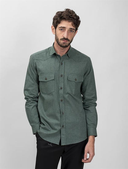 Flannel Cotton Shirt With Two Front Pockets