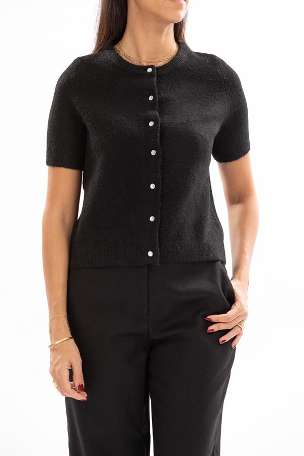 Short Sleeve Knit Cardigan