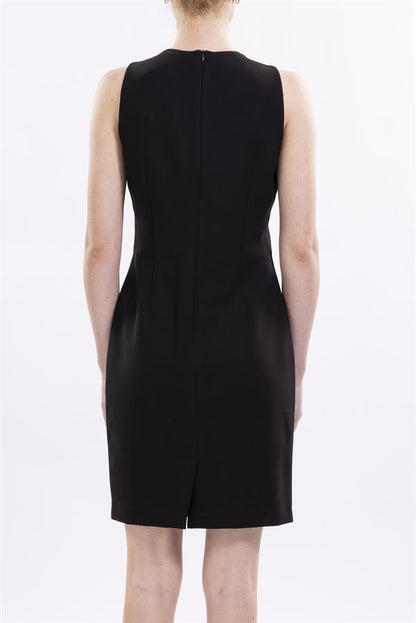 Basic Round Neck Dress With Back Slit