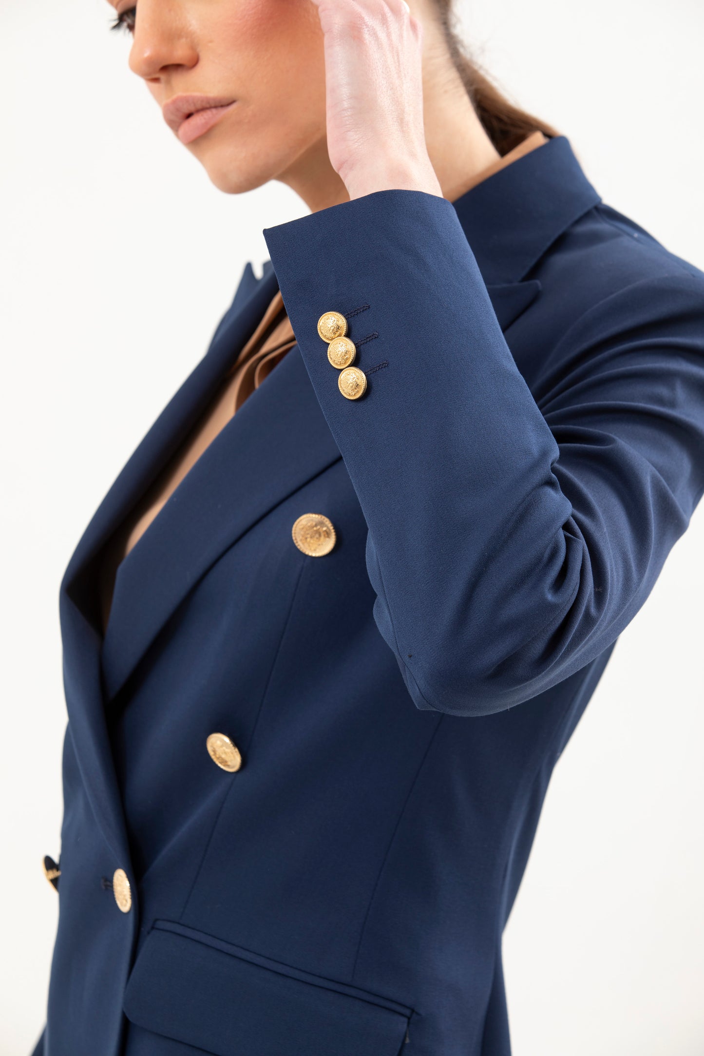 Double Breasted Blazer With Front Flaps