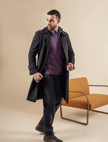 Men Wool Blend Half Zipper
