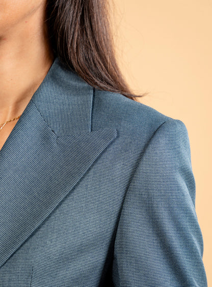 Double Breasted Blazer With Front Flaps