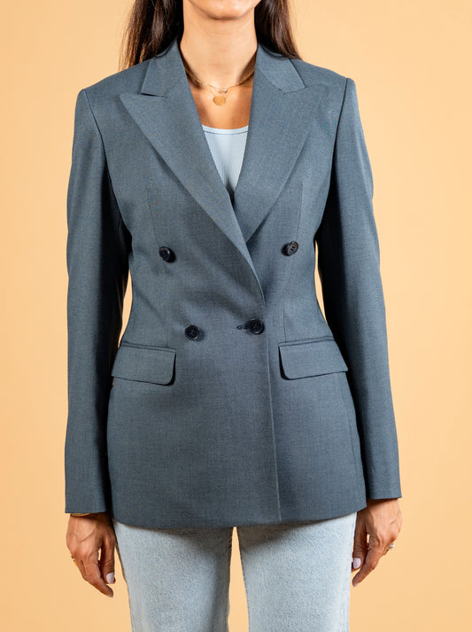 Double Breasted Blazer With Front Flaps