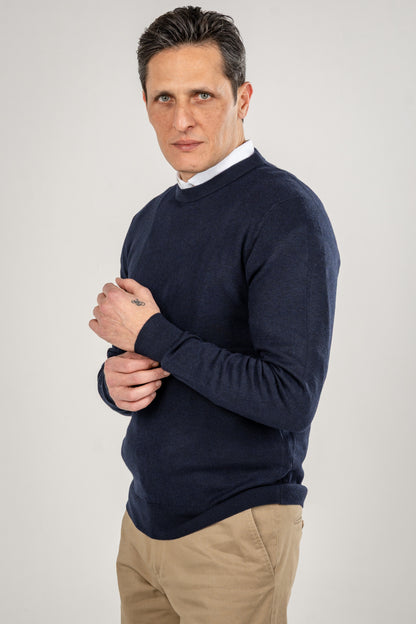 Men Wool Blend Round Neck