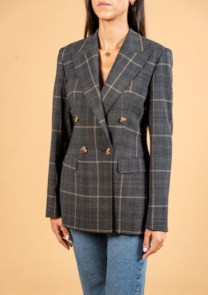 Double Breasted Blazer With Front Flaps