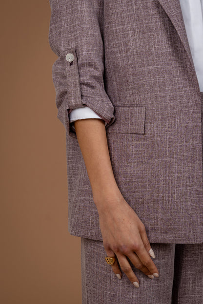 Rolled Up Sleeves Blazer Peak Lapel