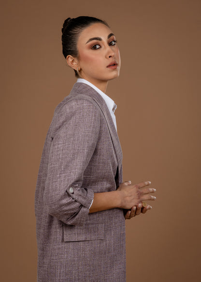 Rolled Up Sleeves Blazer Peak Lapel