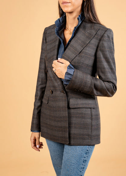 Double Breasted Blazer With Front Flaps