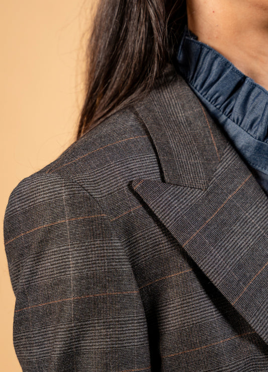 Double Breasted Blazer With Front Flaps