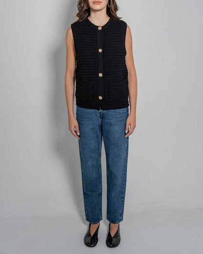 Knit Vest With Gold Buttons