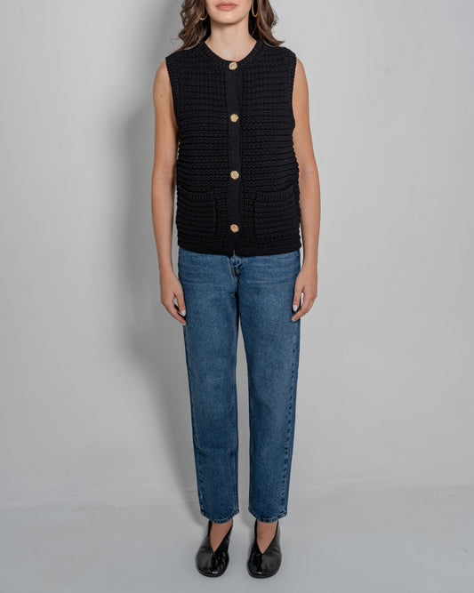 Knit Vest With Gold Buttons