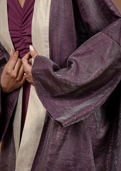 Wide Abaya With Contrast Band