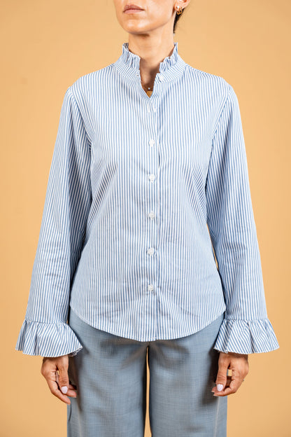 Shirt With Ruffled Sleeves